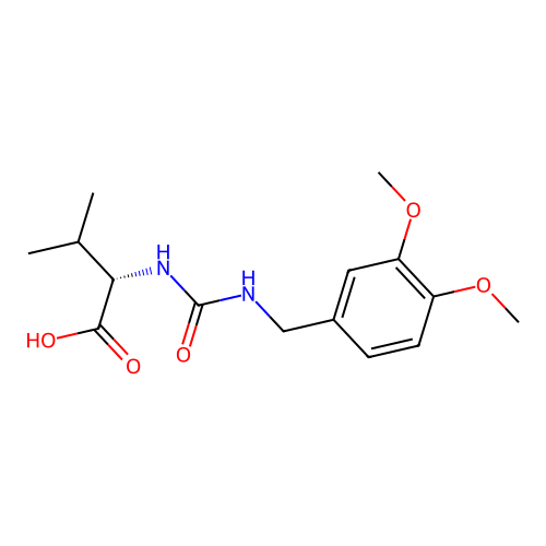 (S)-2-[3-(3,4-Dimethoxy-benzyl)-ureido]-3-methyl-butyric acid structure