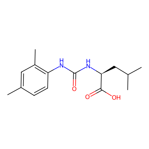 (S)-2-[3-(2,4-Dimethyl-phenyl)-ureido]-4-methyl-pentanoic acid structure