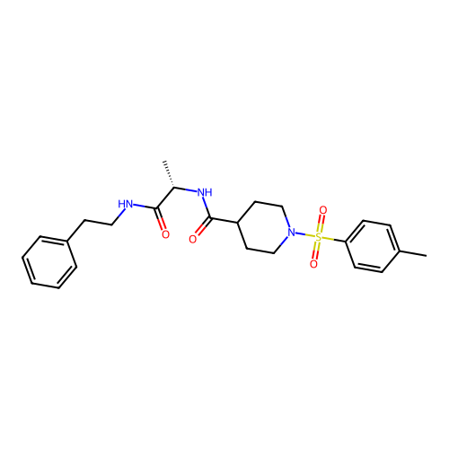 (S)-N-(1-oxo-1-(phenethylamino)propan-2-yl)-1-tosylpiperidine-4-carboxamide structure