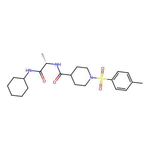 N-[(2S)-1-(cyclohexylamino)-1-oxopropan-2-yl]-1-(4-methylphenyl)sulfonylpiperidine-4-carboxamide structure
