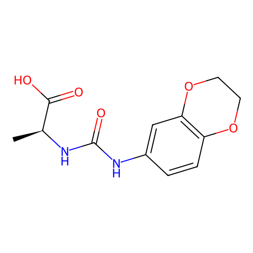 (2S)-2-(2,3-dihydro-1,4-benzodioxin-6-ylcarbamoylamino)propanoic acid structure