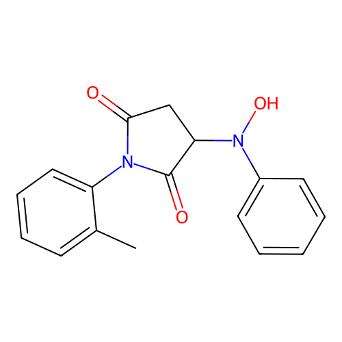3-[Hydroxy(phenyl)amino]-1-(2-methylphenyl)pyrrolidine-2,5-dione structure