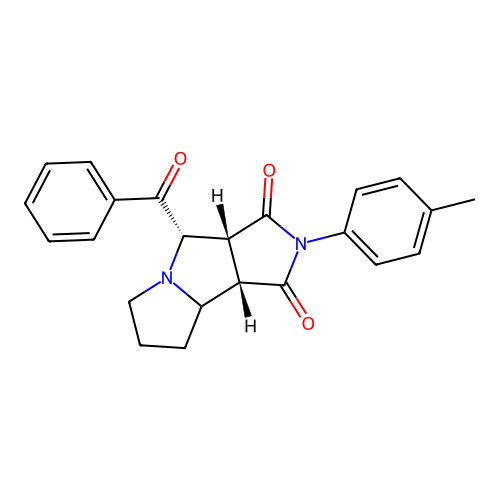 (3aR,4S,8bS)-2-(4-methylphenyl)-4-(phenylcarbonyl)hexahydropyrrolo[3,4-a]pyrrolizine-1,3(2H,4H)-dione structure