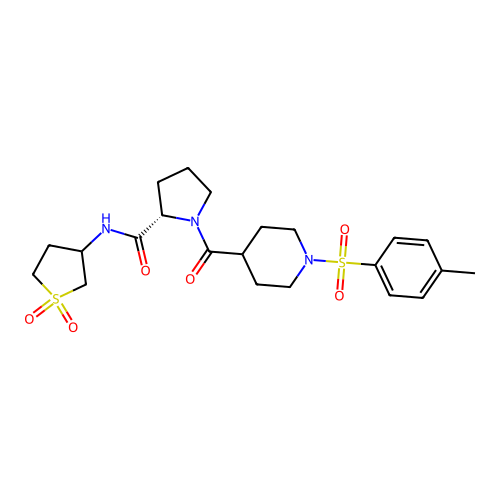 (2S)-N-(1,1-dioxidotetrahydrothiophen-3-yl)-1-(1-tosylpiperidine-4-carbonyl)pyrrolidine-2-carboxamide structure