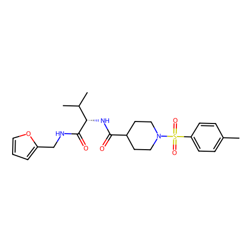 (S)-N-(1-((furan-2-ylmethyl)amino)-3-methyl-1-oxobutan-2-yl)-1-tosylpiperidine-4-carboxamide structure