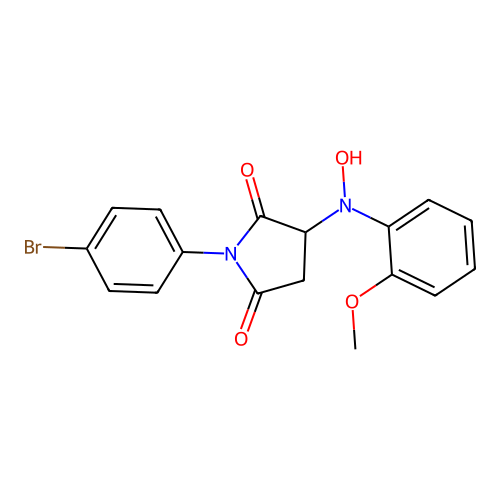 1-(4-Bromophenyl)-3-(hydroxy(2-methoxyphenyl)amino)pyrrolidine-2,5-dione structure