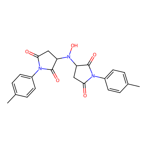 3,3'-(Hydroxyazanediyl)bis(1-(p-tolyl)pyrrolidine-2,5-dione) structure