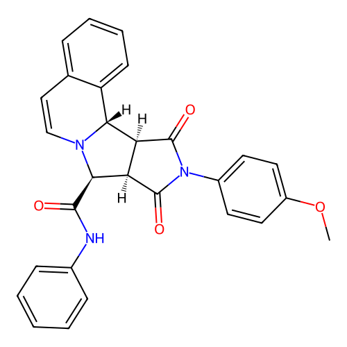 (8S,8aR,11aS,11bS)-10-(4-Methoxy-phenyl)-9,11-dioxo-8a,9,10,11,11a,11b-hexahydro-8H-pyrrolo[3', 4':3,4]pyrrolo[2,1-a]isoquinoline-8-carboxylic acid phenylamide structure