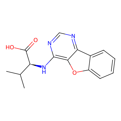 (S)-2-(benzofuro[3,2-d]pyrimidin-4-ylamino)-3-methylbutanoic acid structure