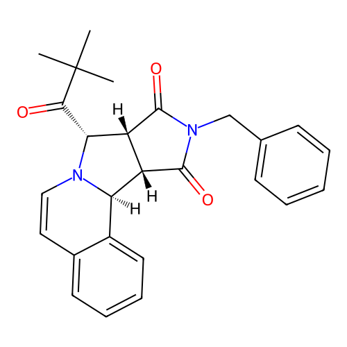 (8S,8aR,11aS,11bS)-10-Benzyl-8-(2,2-dimethyl-propionyl)-8,8a,11a,11b-tetrahydro-pyrrolo[3',4':3,4]py rrolo[2,1-a]isoquinoline-9,11-dione structure