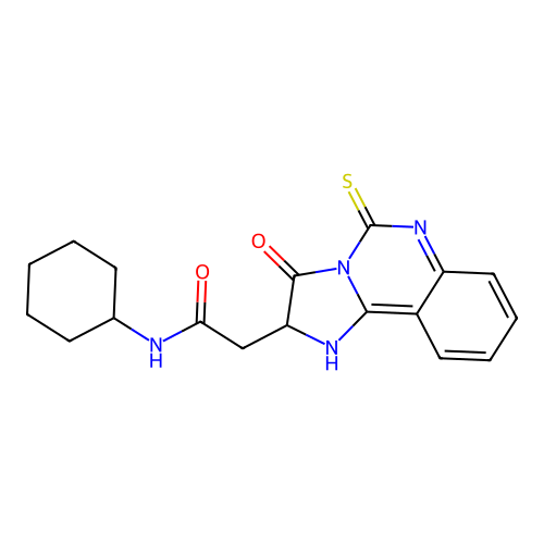 N-cyclohexyl-2-(3-oxo-5-sulfanylidene-2,6-dihydroimidazo[1,2-c]quinazolin-2-yl)acetamide structure