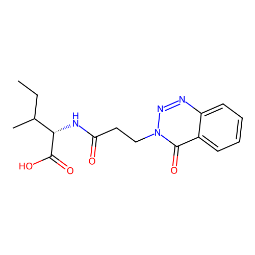 (2S,3R)-3-methyl-2-(3-(4-oxobenzo[d][1,2,3]triazin-3(4H)-yl)propanamido)pentanoic acid structure