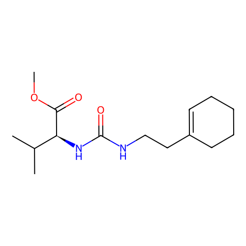(S)-2-[3-(2-Cyclohex-1-enyl-ethyl)-ureido]-3-methyl-butyric acid methyl ester structure