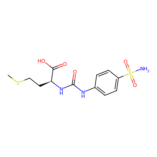 (S)-4-Methylsulfanyl-2-[3-(4-sulfamoyl-phenyl)-ureido]-butyric acid structure