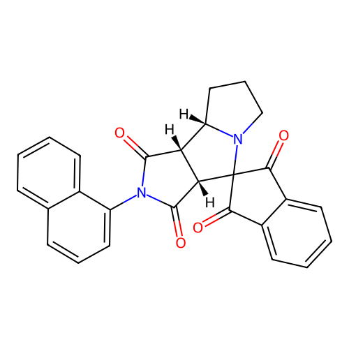 (3a'R,8a'S,8b'S)-2'-(Naphthalen-1-yl)-3a',6',7',8',8a',8b'-hexahydro-1'H-spiro[indene-2,4'-pyrrolo[3,4-a]pyrrolizine]-1,1',3,3'(2'H)-tetraone structure