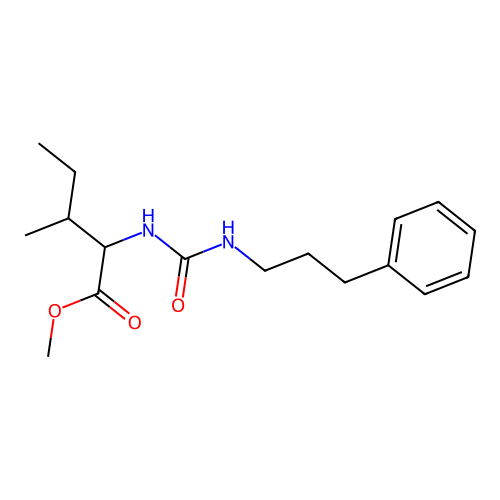 Methyl 3-methyl-2-(3-phenylpropylcarbamoylamino)pentanoate structure