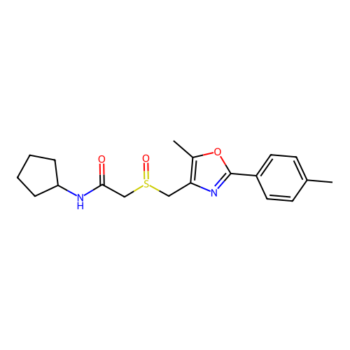 N-Cyclopentyl-2-(((5-methyl-2-(p-tolyl)oxazol-4-yl)methyl)sulfinyl)acetamide structure