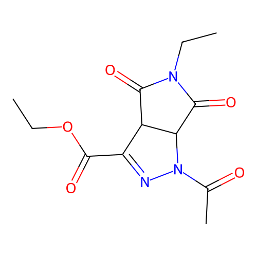 ethyl 1-acetyl-5-ethyl-4,6-dioxo-1,3a,4,5,6,6a-hexahydropyrrolo[3,4-c]pyrazole-3-carboxylate structure