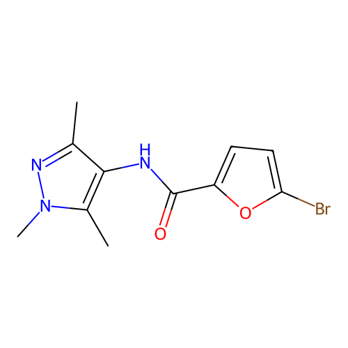 5-bromo-N-(1,3,5-trimethyl-1H-pyrazol-4-yl)furan-2-carboxamide structure