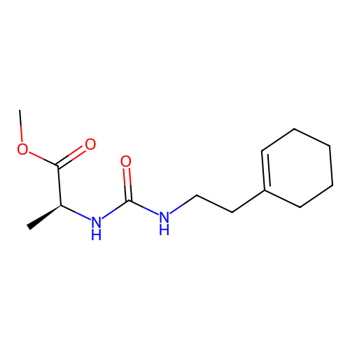methyl (2S)-2-[2-(cyclohexen-1-yl)ethylcarbamoylamino]propanoate structure
