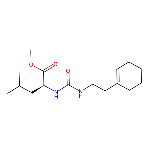 (S)-2-[3-(2-Cyclohex-1-enyl-ethyl)-ureido]-4-methyl-pentanoic acid methyl ester structure