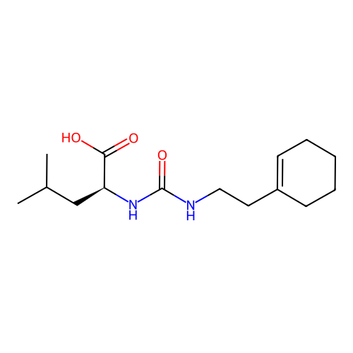 (2S)-2-[2-(cyclohexen-1-yl)ethylcarbamoylamino]-4-methylpentanoic acid structure