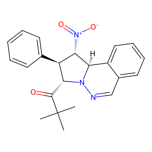 1-[(1S,2R,3S,10bR)-1-nitro-2-phenyl-1,2,3,10b-tetrahydropyrrolo[2,1-a]phthalazin-3-yl]-2,2-dimethylpropan-1-one structure