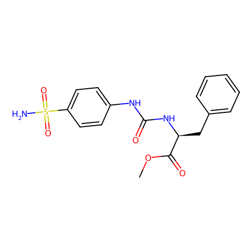 methyl N-[(4-sulfamoylphenyl)carbamoyl]-L-phenylalaninate structure