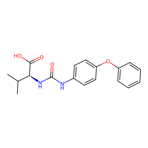 (2S)-3-methyl-2-[(4-phenoxyphenyl)carbamoylamino]butanoic acid structure