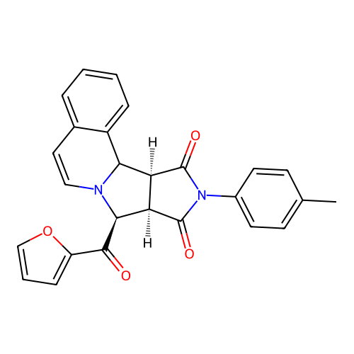 (8S,8aR,11aS)-8-(furan-2-carbonyl)-10-(p-tolyl)-11a,11b-dihydro-8H-pyrrolo[3',4':3,4]pyrrolo[2,1-a]isoquinoline-9,11(8aH,10H)-dione structure