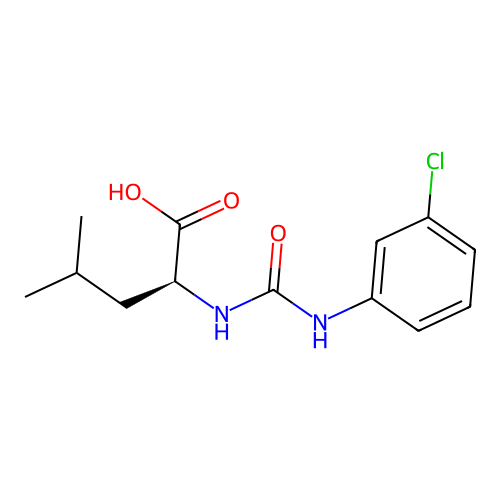 (S)-2-(3-(3-chlorophenyl)ureido)-4-methylpentanoic acid structure