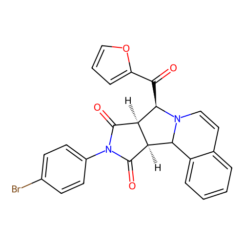 (8S,8aR,11aS)-10-(4-bromophenyl)-8-(furan-2-carbonyl)-11a,11b-dihydro-8H-pyrrolo[3',4':3,4]pyrrolo[2,1-a]isoquinoline-9,11(8aH,10H)-dione structure