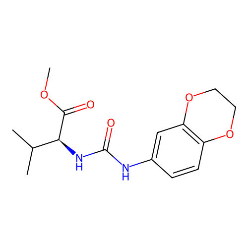 (S)-methyl 2-(3-(2,3-dihydrobenzo[b][1,4]dioxin-6-yl)ureido)-3-methylbutanoate structure