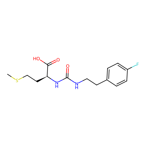 N-{[2-(4-fluorophenyl)ethyl]carbamoyl}-L-methionine structure