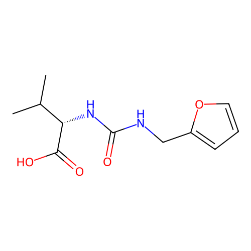 (S)-2-(3-(furan-2-ylmethyl)ureido)-3-methylbutanoic acid structure