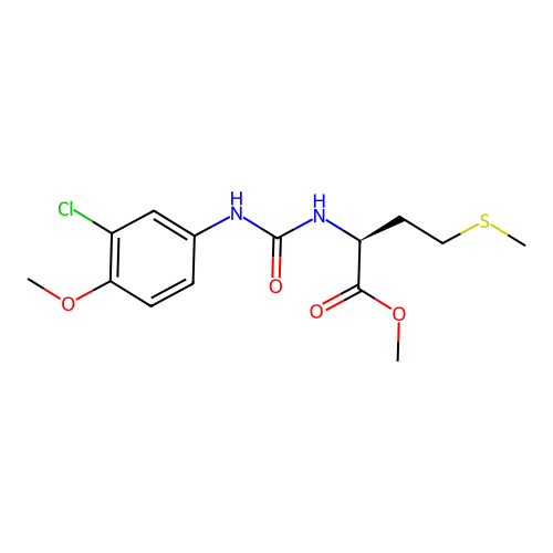 (S)-methyl 2-(3-(3-chloro-4-methoxyphenyl)ureido)-4-(methylthio)butanoate structure