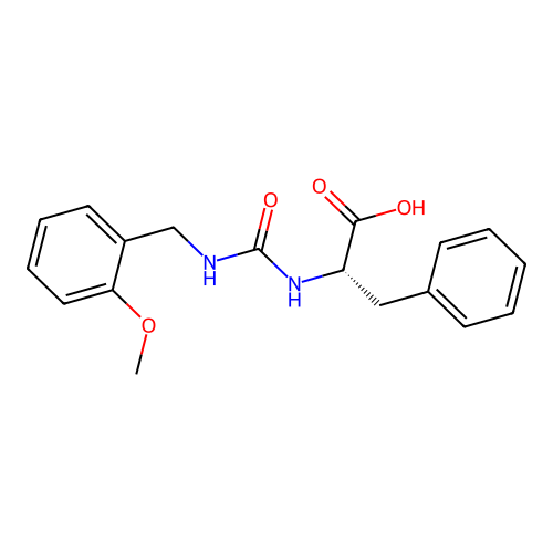 N-[(2-methoxybenzyl)carbamoyl]-L-phenylalanine structure
