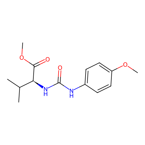 (S)-methyl 2-(3-(4-methoxyphenyl)ureido)-3-methylbutanoate structure