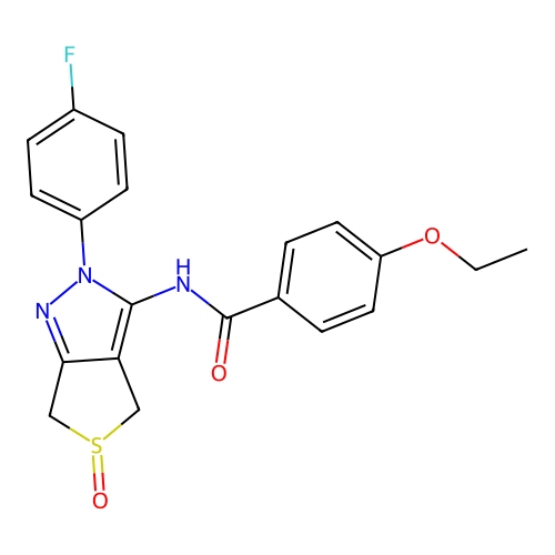 4-ethoxy-N-[2-(4-fluorophenyl)-5-oxo-4,6-dihydrothieno[3,4-c]pyrazol-3-yl]benzamide structure