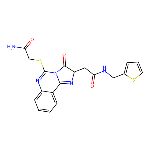 2-[5-(2-amino-2-oxoethyl)sulfanyl-3-oxo-2H-imidazo[1,2-c]quinazolin-2-yl]-N-(thiophen-2-ylmethyl)acetamide structure