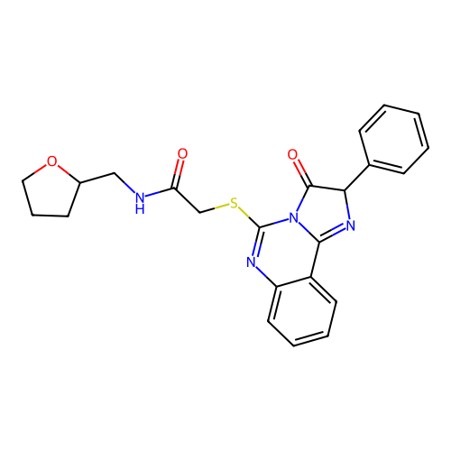 N-(oxolan-2-ylmethyl)-2-[(3-oxo-2-phenyl-2H-imidazo[1,2-c]quinazolin-5-yl)sulfanyl]acetamide structure