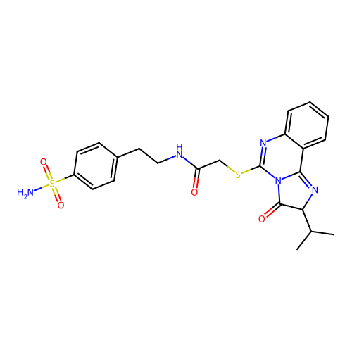 2-[(3-oxo-2-propan-2-yl-2H-imidazo[1,2-c]quinazolin-5-yl)sulfanyl]-N-[2-(4-sulfamoylphenyl)ethyl]acetamide structure