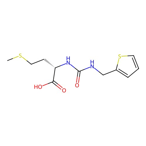 N-[(thiophen-2-ylmethyl)carbamoyl]-L-methionine structure