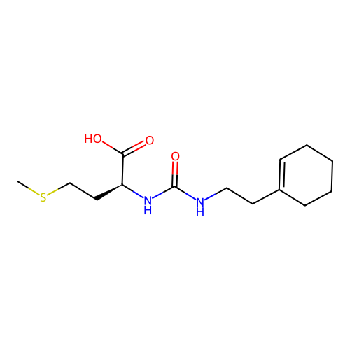 N-{[2-(cyclohex-1-en-1-yl)ethyl]carbamoyl}-L-methionine structure