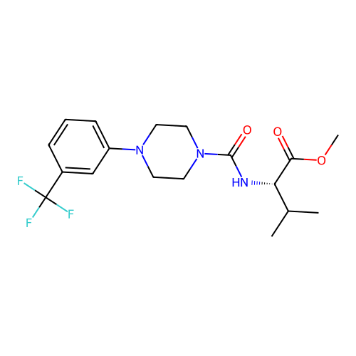 (S)-methyl 3-methyl-2-(4-(3-(trifluoromethyl)phenyl)piperazine-1-carboxamido)butanoate structure