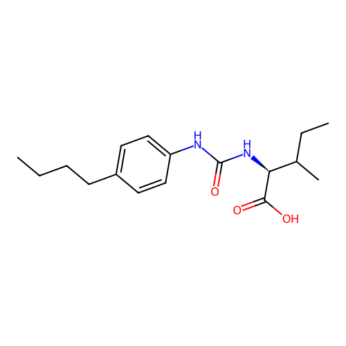 (2S)-2-[(4-butylphenyl)carbamoylamino]-3-methylpentanoic acid structure