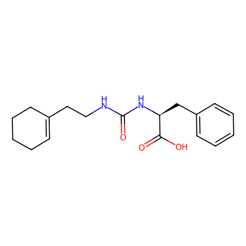 N-{[2-(cyclohex-1-en-1-yl)ethyl]carbamoyl}-L-phenylalanine structure