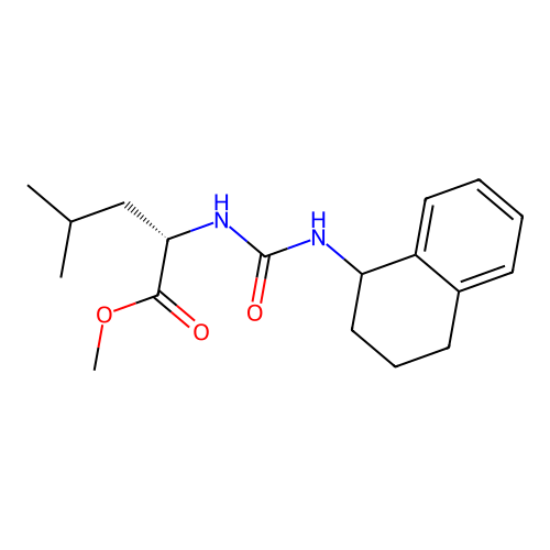methyl (2S)-4-methyl-2-(1,2,3,4-tetrahydronaphthalen-1-ylcarbamoylamino)pentanoate structure