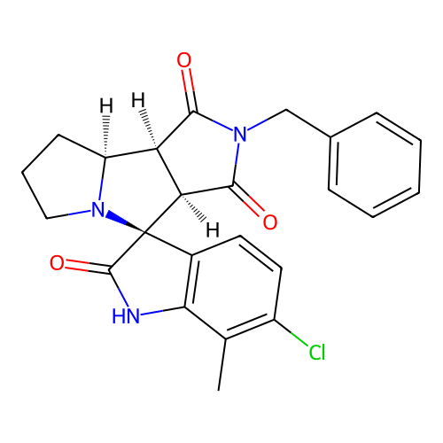 (3S,3'aR,8'aS,8'bS)-2'-benzyl-6-chloro-7-methylspiro[1H-indole-3,4'-3a,6,7,8,8a,8b-hexahydropyrrolo[3,4-a]pyrrolizine]-1',2,3'-trione structure