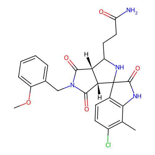 3-((3a'S,6a'R)-6-chloro-5'-(2-methoxybenzyl)-7-methyl-2,4',6'-trioxo-3',3a',4',5',6',6a'-hexahydro-2'H-spiro[indoline-3,1'-pyrrolo[3,4-c]pyrrol]-3'-yl)propanamide structure